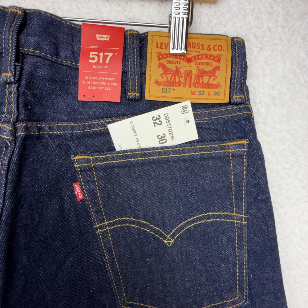 Levis 517 Bootcut Jeans Mens 32x30‎ Dark Wash Blue Denim NWT